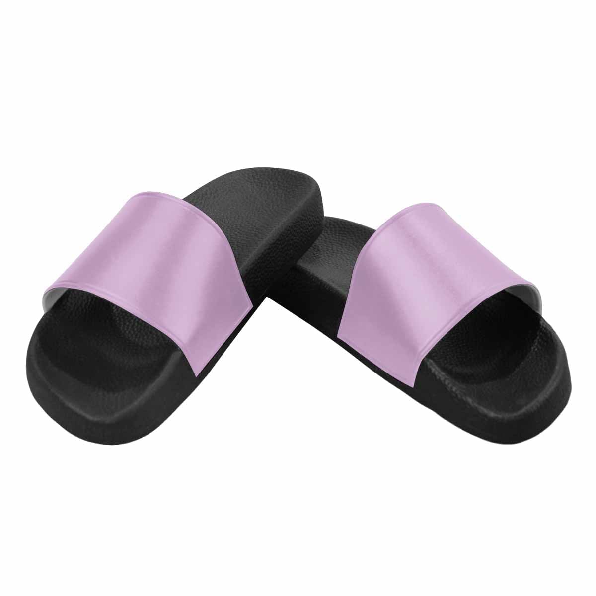 Stylish lilac purple women's slide sandals with PVC straps and sole, perfect for comfort and casual wear.