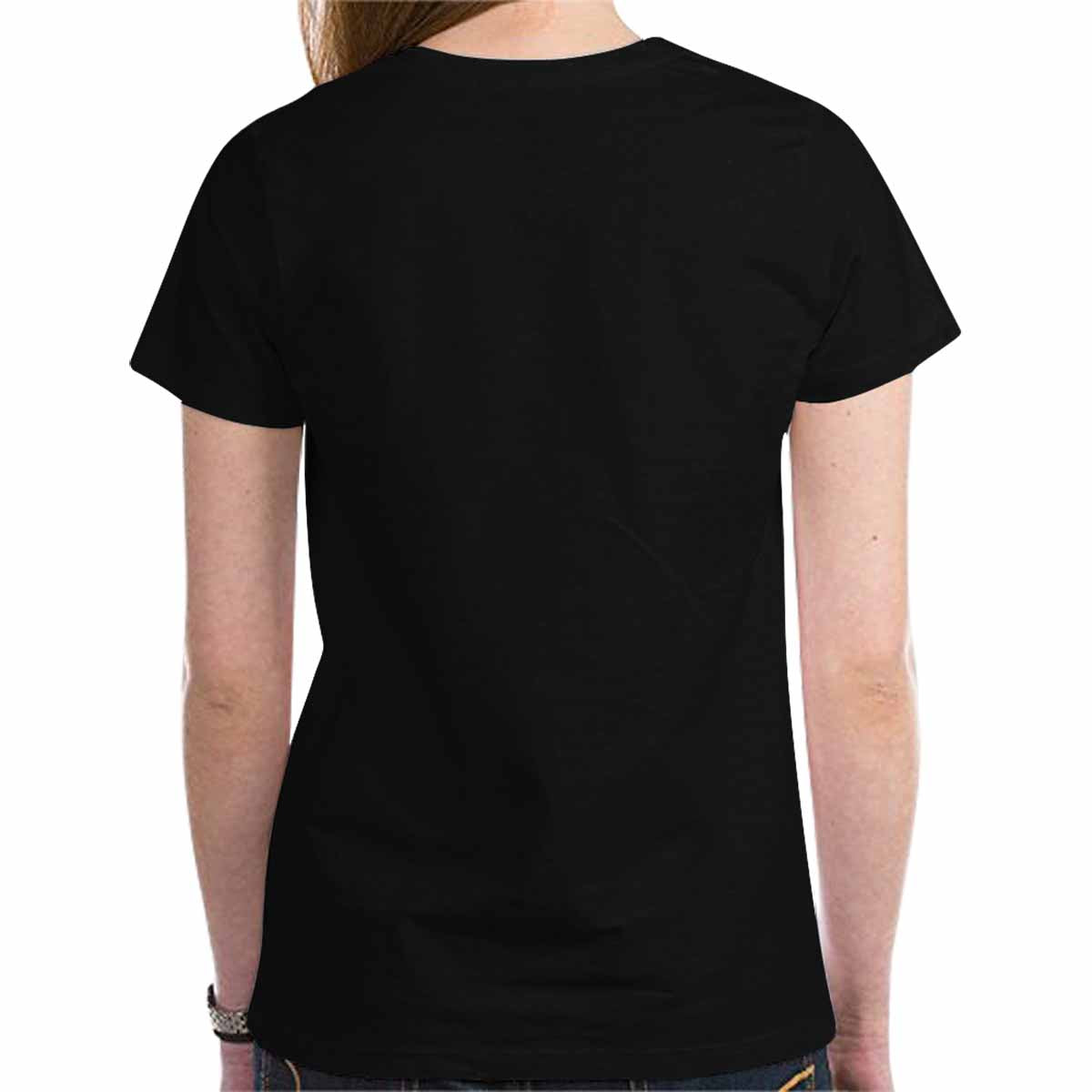 Black Women's T-shirt featuring James 5:16 graphic design, showcasing cap sleeves and a comfortable fit.