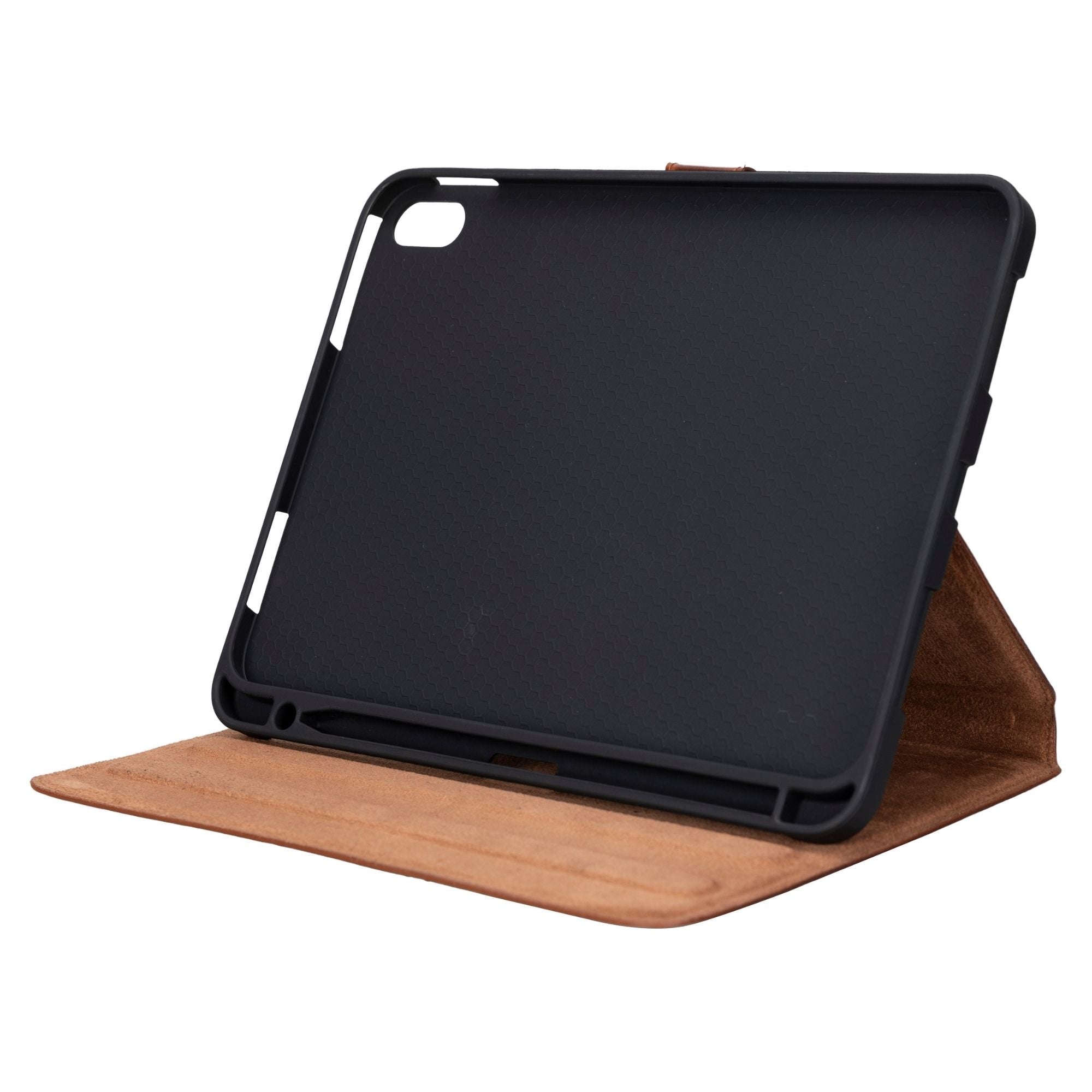 Worland Leather Case for iPad 10.9-Inch, showcasing genuine calf leather exterior and soft suede interior.