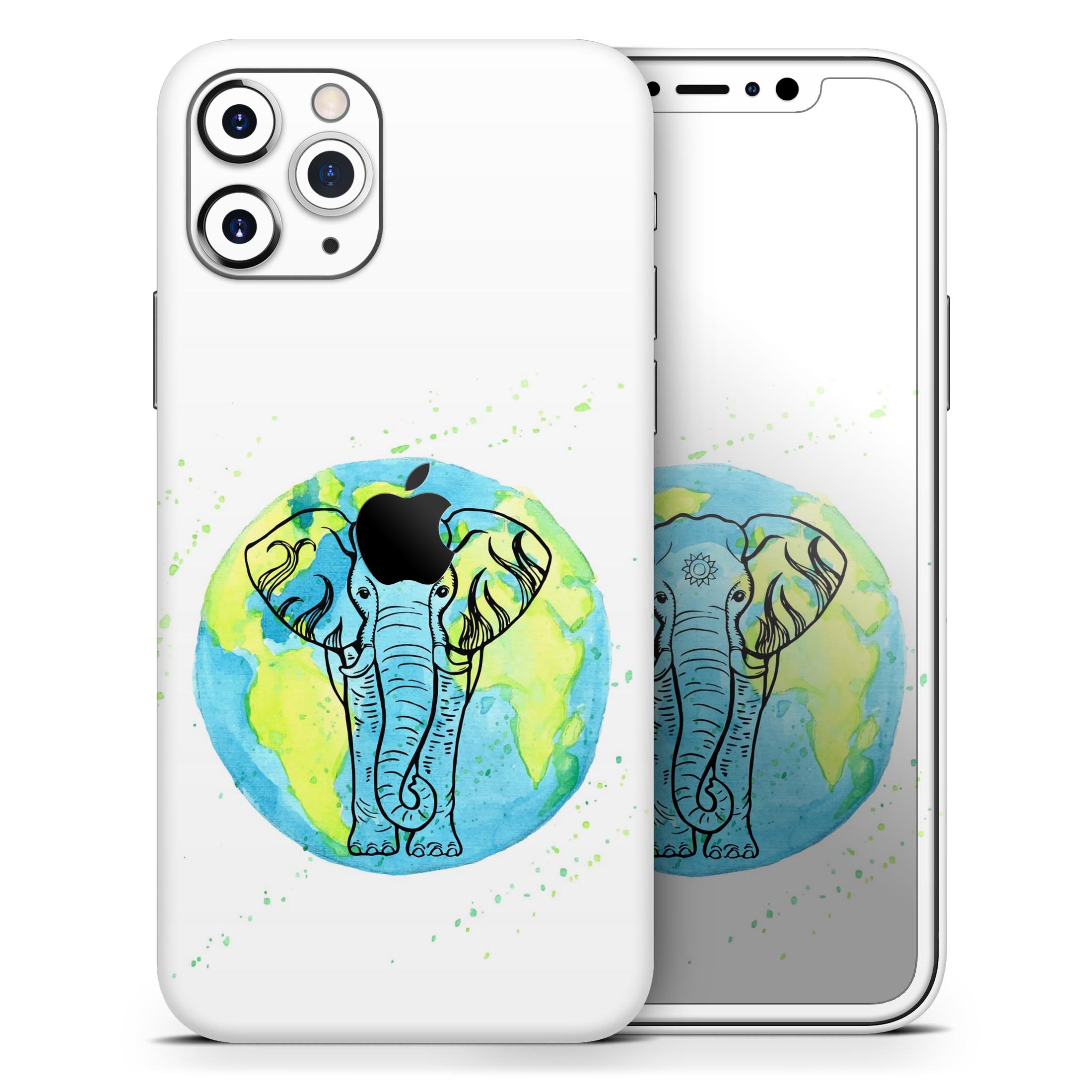 Worldwide Sacred Elephant Skin-Kit for Apple iPhone, showcasing intricate elephant design on a sleek vinyl surface.