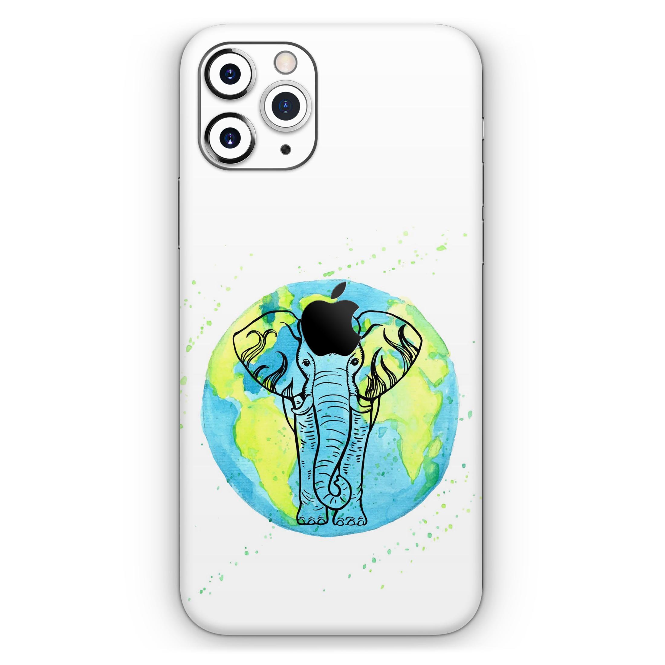 Worldwide Sacred Elephant Skin-Kit for Apple iPhone, showcasing intricate elephant design on a sleek vinyl surface.