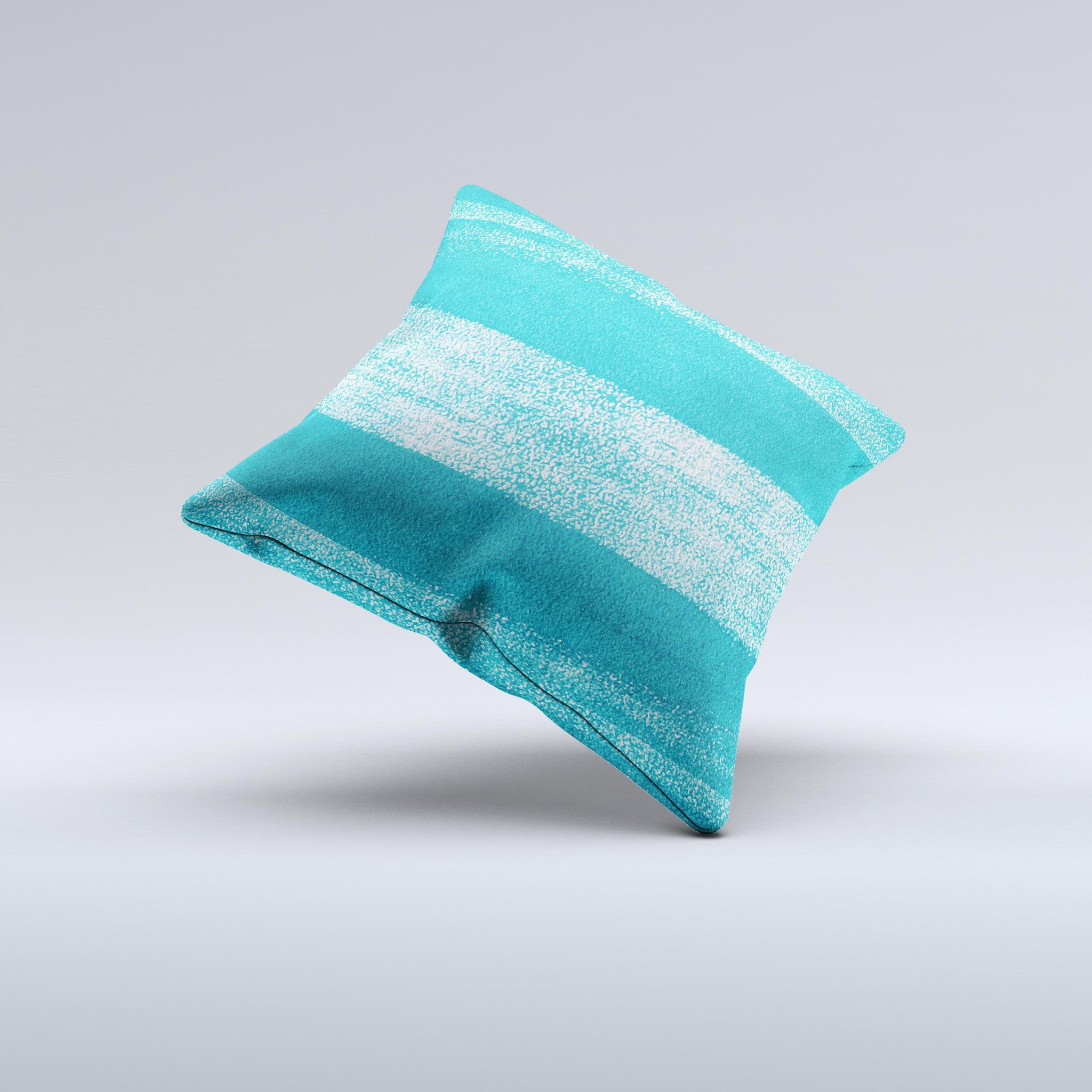 Worn Blue Texture ink-Fuzed Decorative Throw Pillow showcasing a unique design with a textured blue pattern, handcrafted in Virginia.