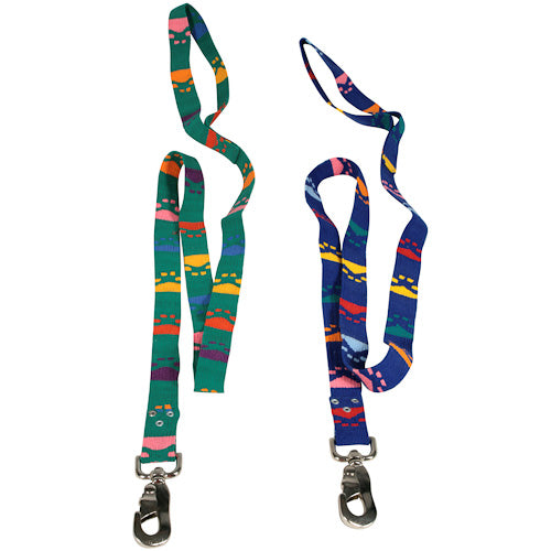 Colorful hand-woven dog leash featuring Mayan designs, made by women artisans in Guatemala, showcasing vibrant colors and unique patterns.