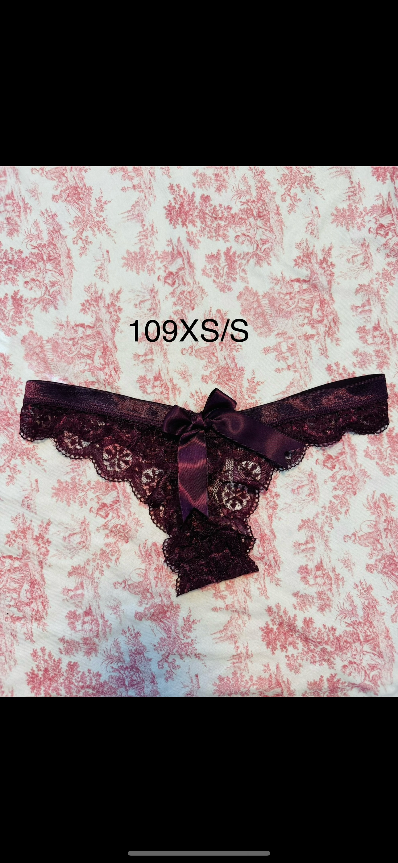 XS Size coquette ruffle lace panties featuring soft mesh and cotton blend with elegant ruffle lace detailing.