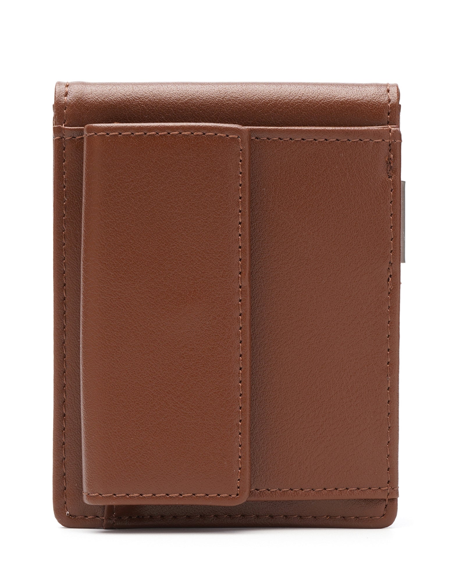 YAMBA Wallet in Brown, a vegan leather bifold wallet with a money clip and coin pocket, showcasing its sleek design and eco-friendly materials.