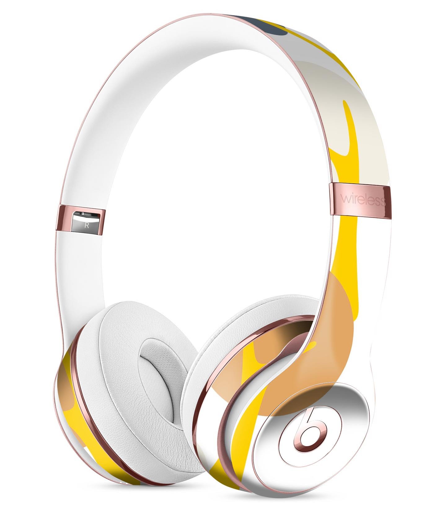 Yellow Cartoon Trees Full-Body Skin Kit for Beats by Dre Solo 3, showcasing vibrant colors and unique design.