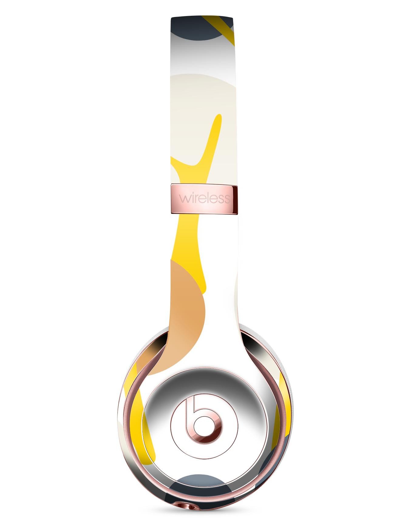 Yellow Cartoon Trees Full-Body Skin Kit for Beats by Dre Solo 3, showcasing vibrant colors and unique design.