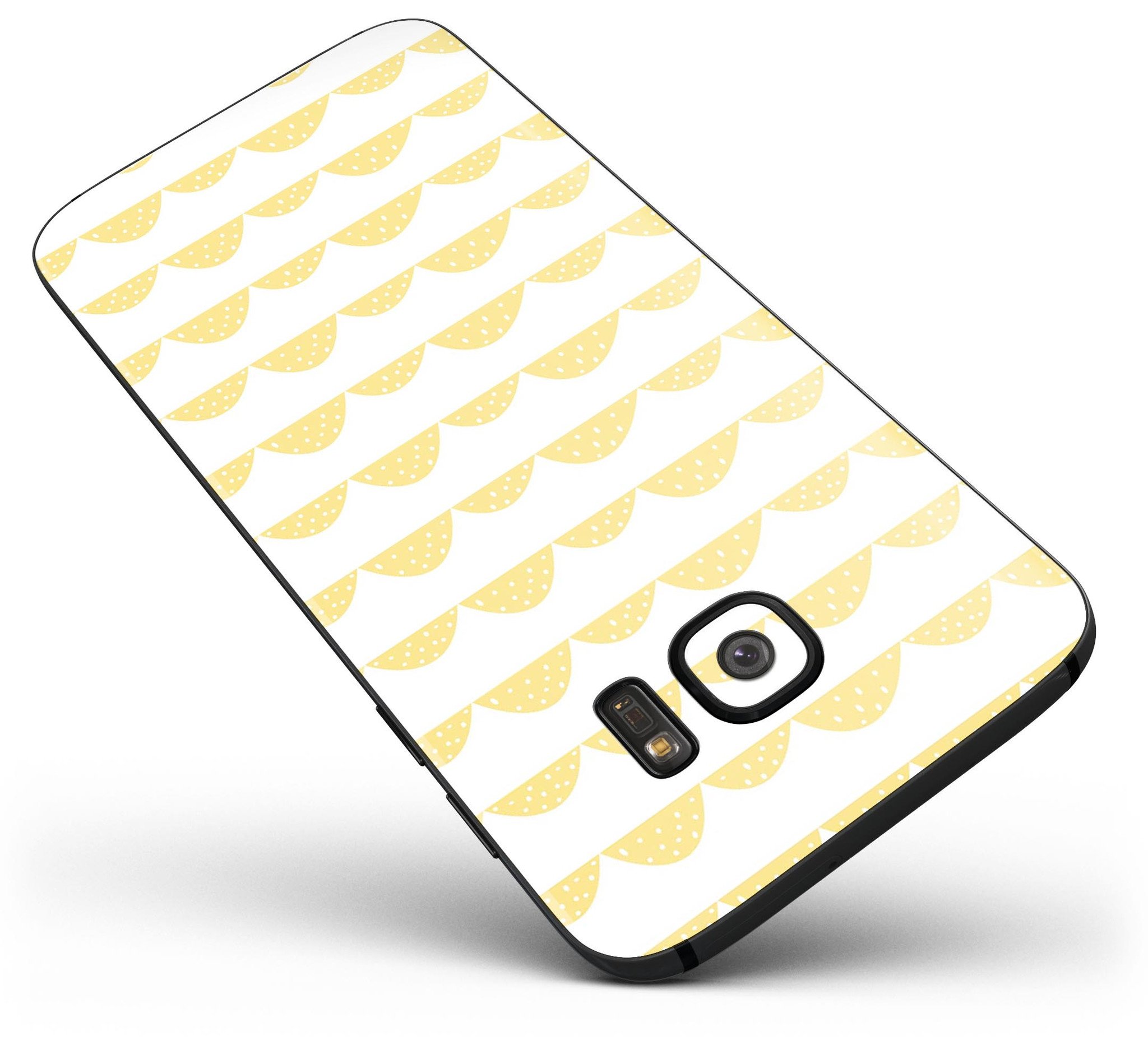 Yellow Rolling Hills Full Body Skin-Kit for Samsung Galaxy S7 and S7 Edge, showcasing vibrant design and premium vinyl material.