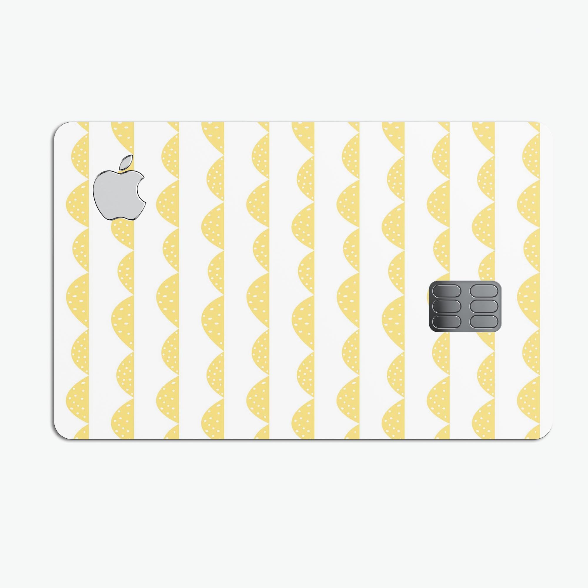 Yellow Rolling Hills Premium Protective Decal Skin-Kit for Apple Card, showcasing vibrant design and high-quality finish.