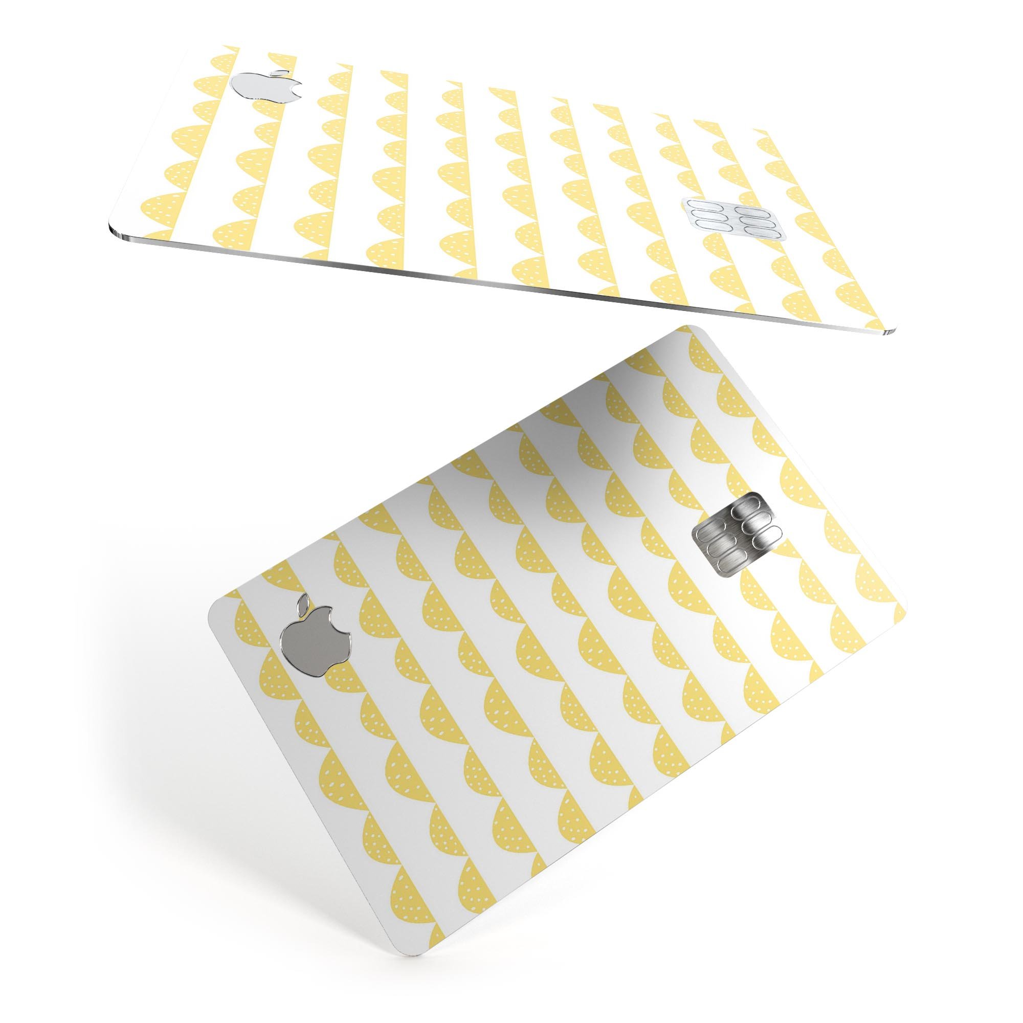 Yellow Rolling Hills Premium Protective Decal Skin-Kit for Apple Card, showcasing vibrant design and high-quality finish.