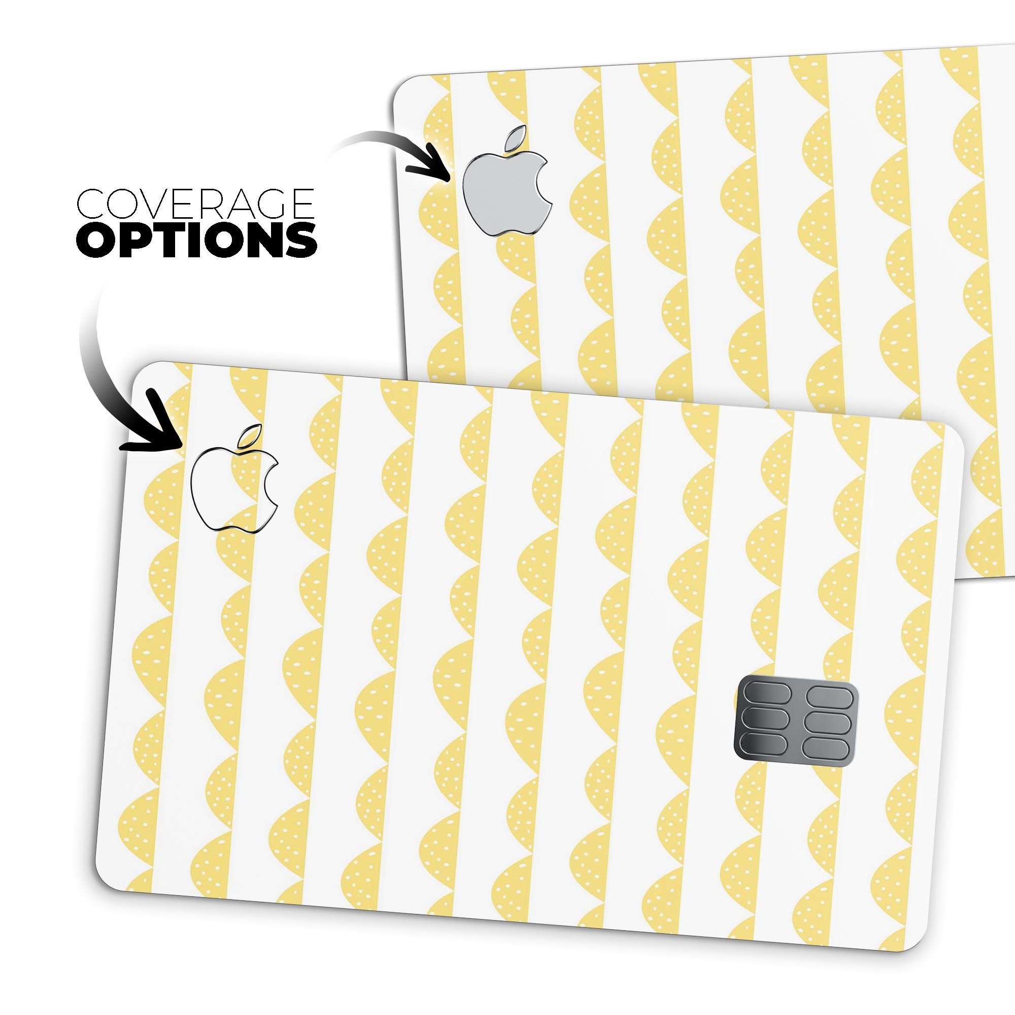 Yellow Rolling Hills Premium Protective Decal Skin-Kit for Apple Card, showcasing vibrant design and high-quality finish.