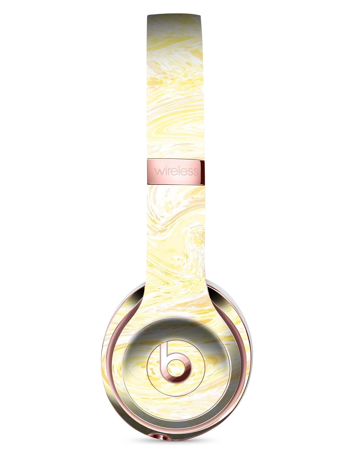 Yellow Slate Marble Skin Kit for Beats by Dre Solo 3 Wireless Headphones, showcasing a stylish marble design.