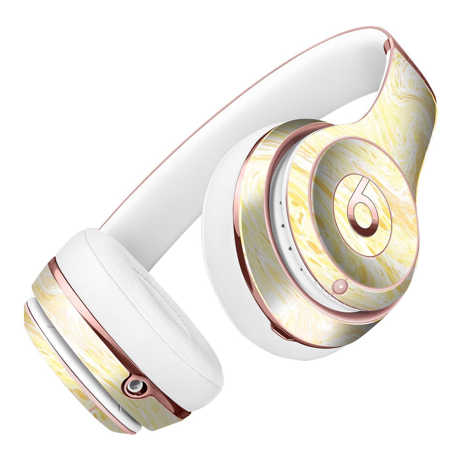 Yellow Slate Marble Skin Kit for Beats by Dre Solo 3 Wireless Headphones, showcasing a stylish marble design.