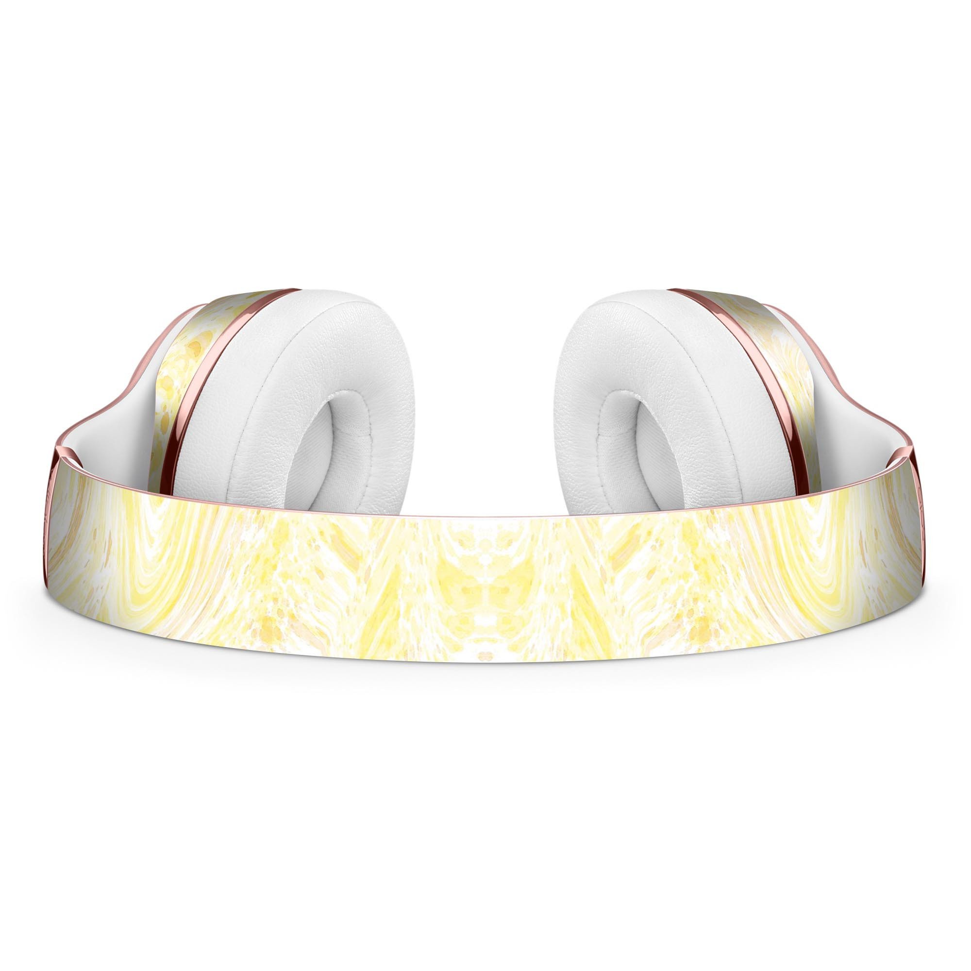 Yellow Slate Marble Skin Kit for Beats by Dre Solo 3 Wireless Headphones, showcasing a stylish marble design.