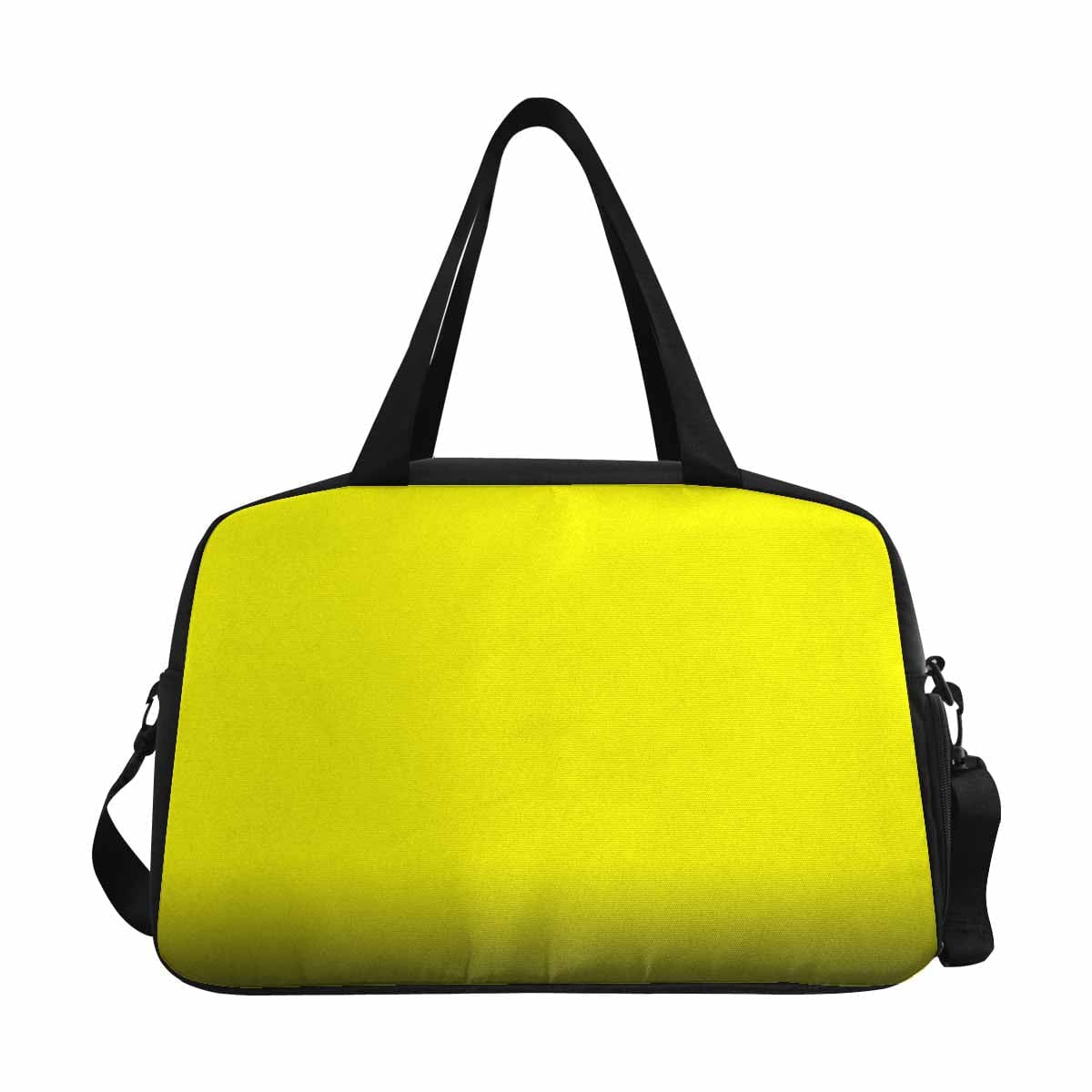 Yellow Tote and Crossbody Travel Bag made from durable nylon, featuring spacious compartments and adjustable strap.