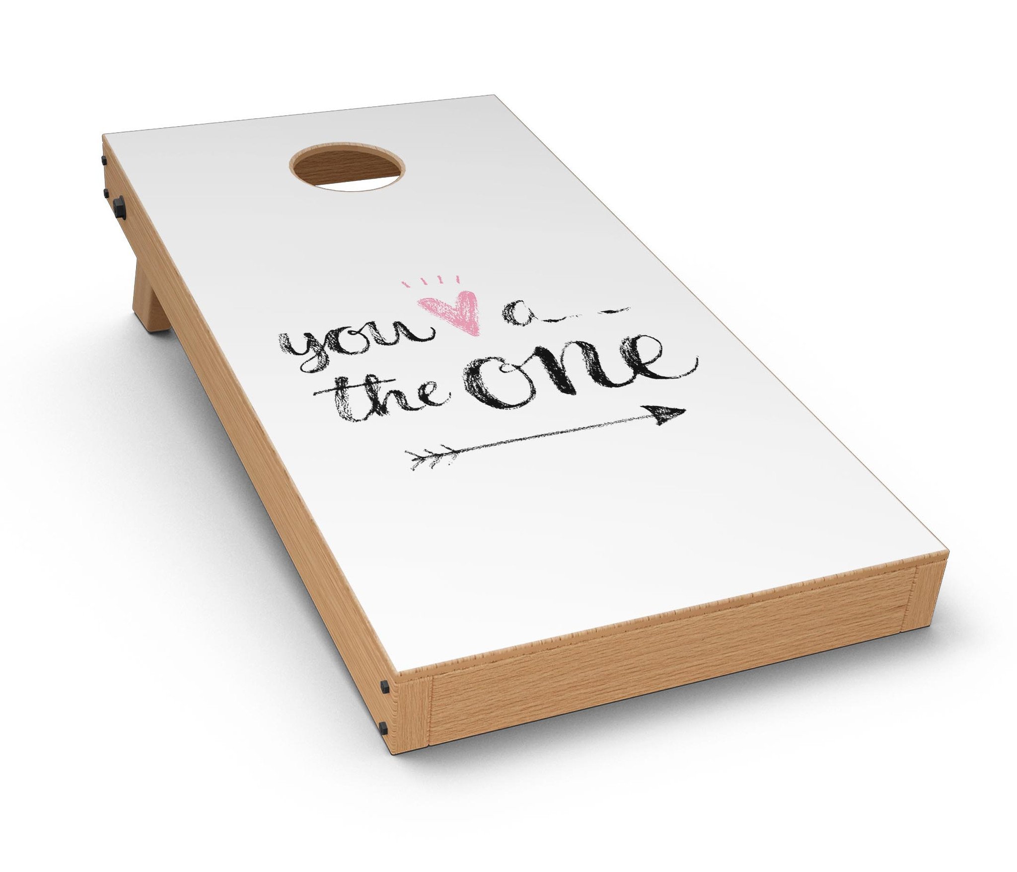 You are the One CornHole Board Skin Decal Kit featuring vibrant designs for custom Cornhole boards.