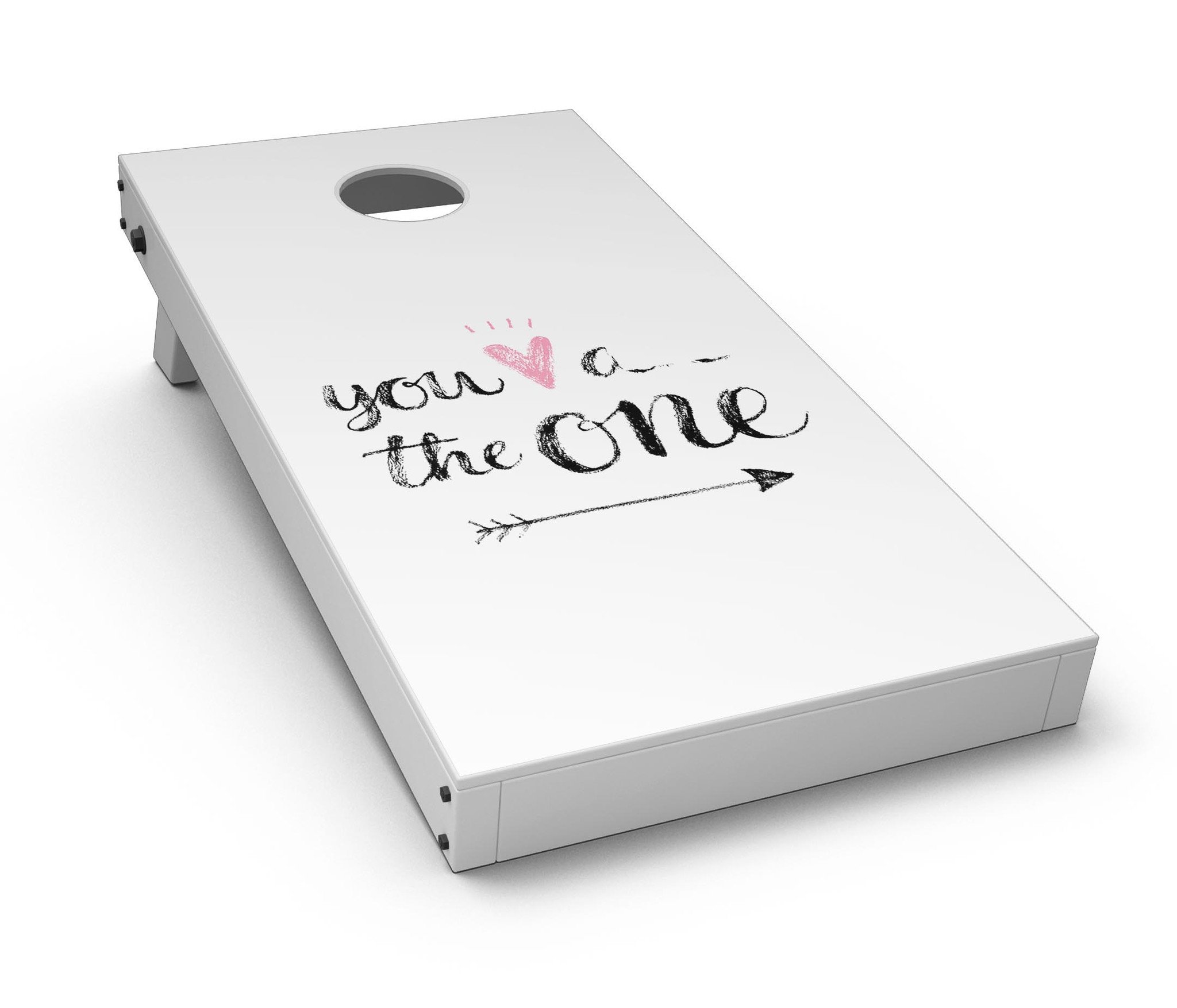 You are the One CornHole Board Skin Decal Kit featuring vibrant designs for custom Cornhole boards.