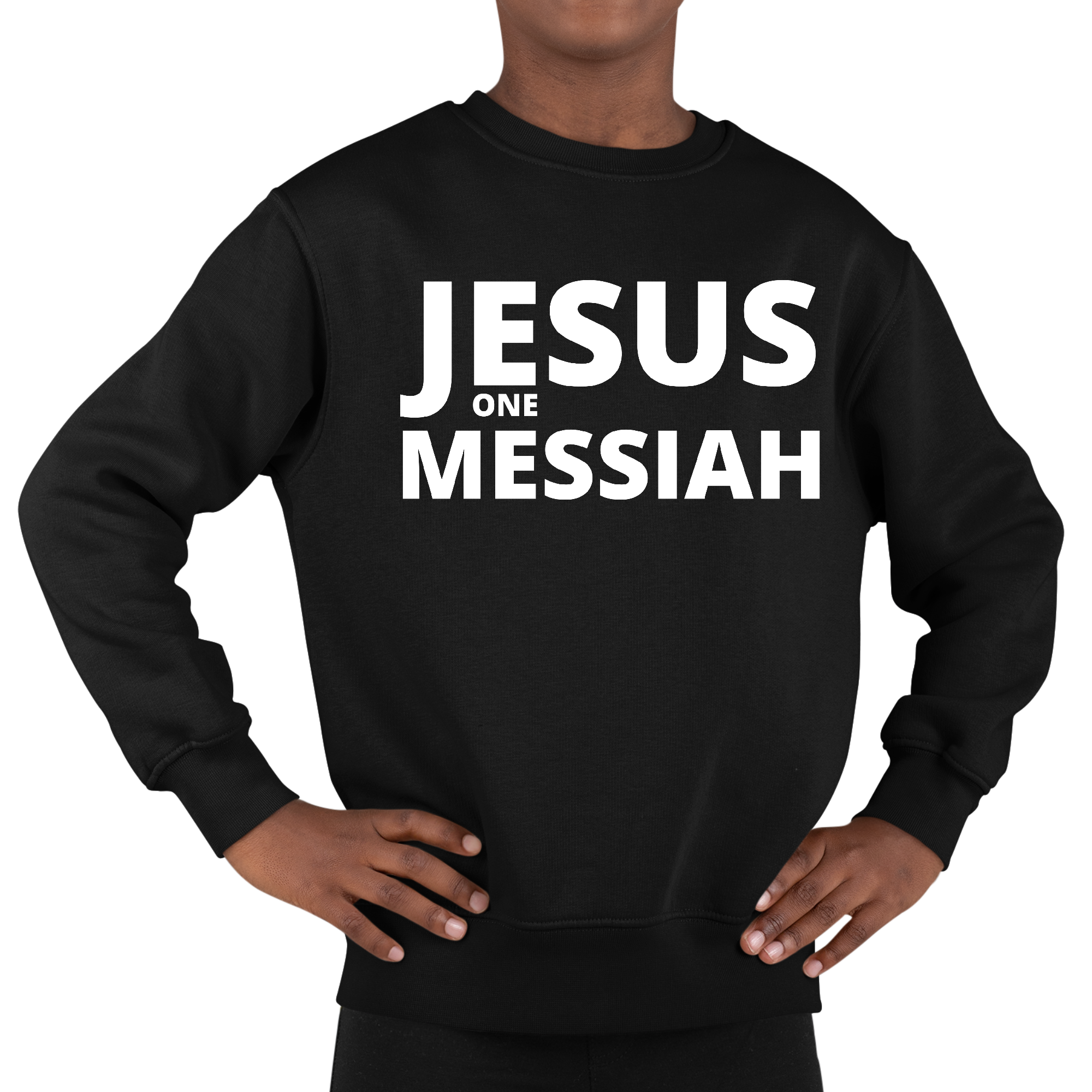 Youth Graphic Sweatshirt featuring Jesus, designed for boys with a comfortable fit and stylish long sleeves.