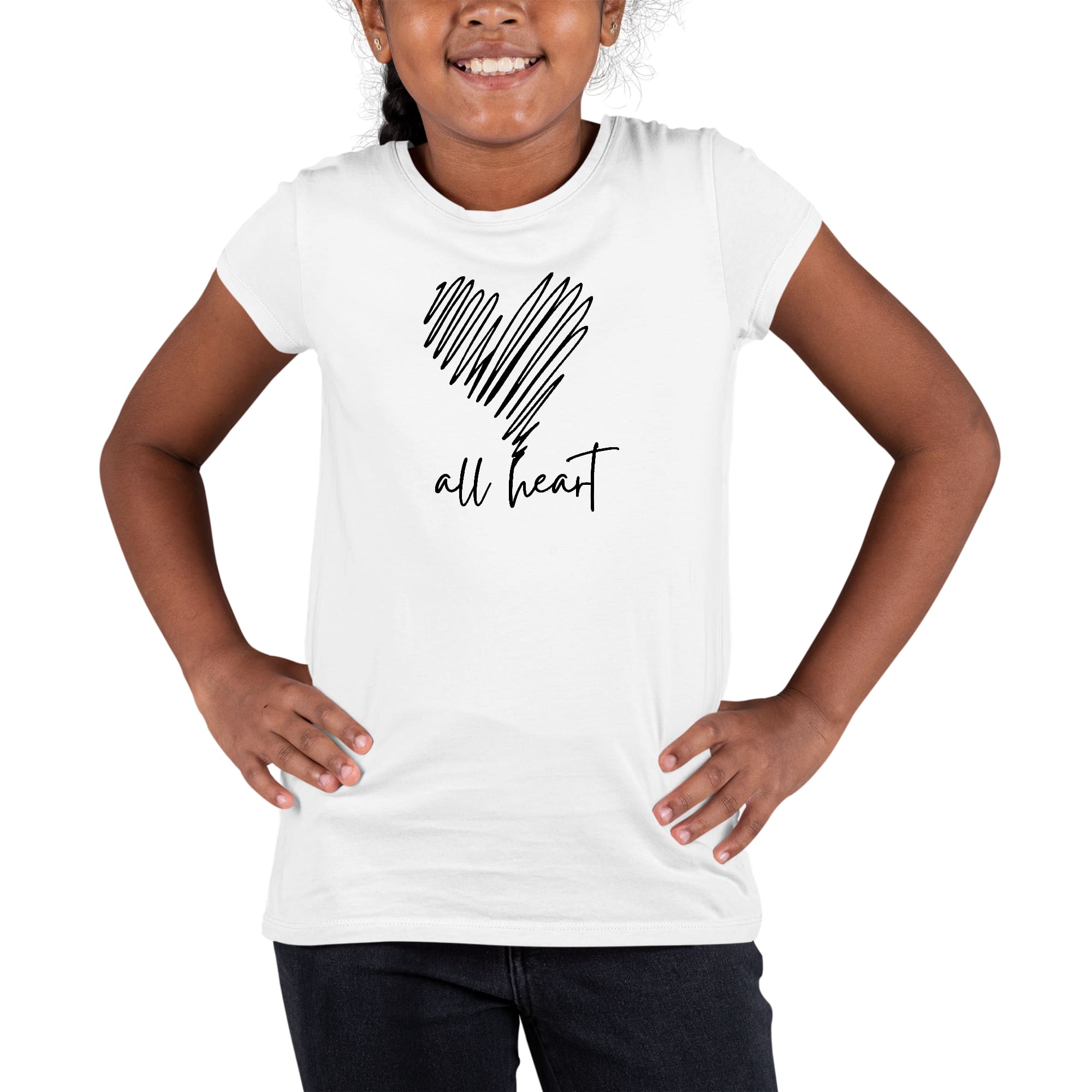 Youth Short Sleeve Graphic T-shirt featuring Say it Soul, All Heart Line Art design, made from soft preshrunk cotton.