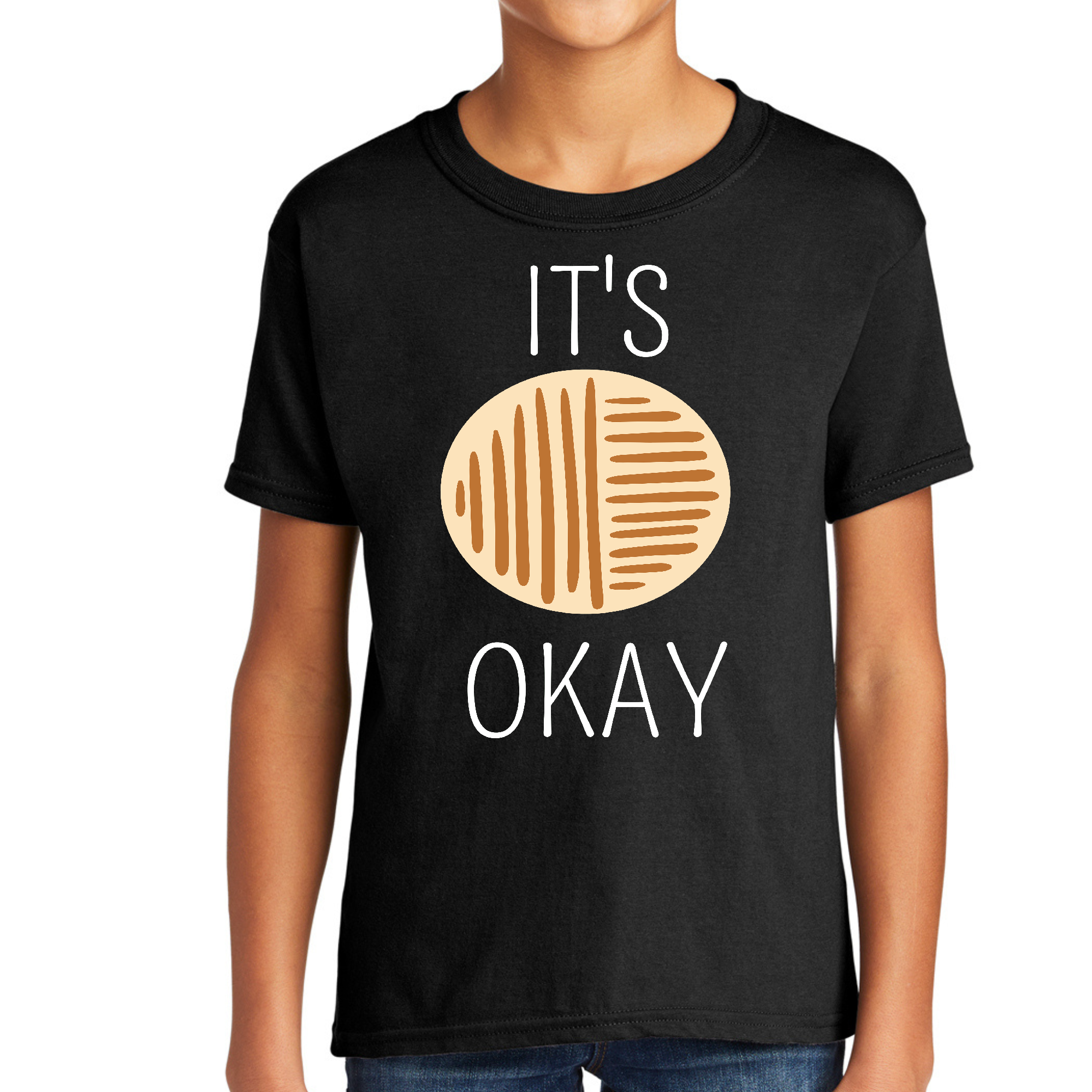 Youth Short Sleeve T-shirt featuring the phrase 'Say it Soul, its Okay' in a stylish graphic design, made from soft cotton material.