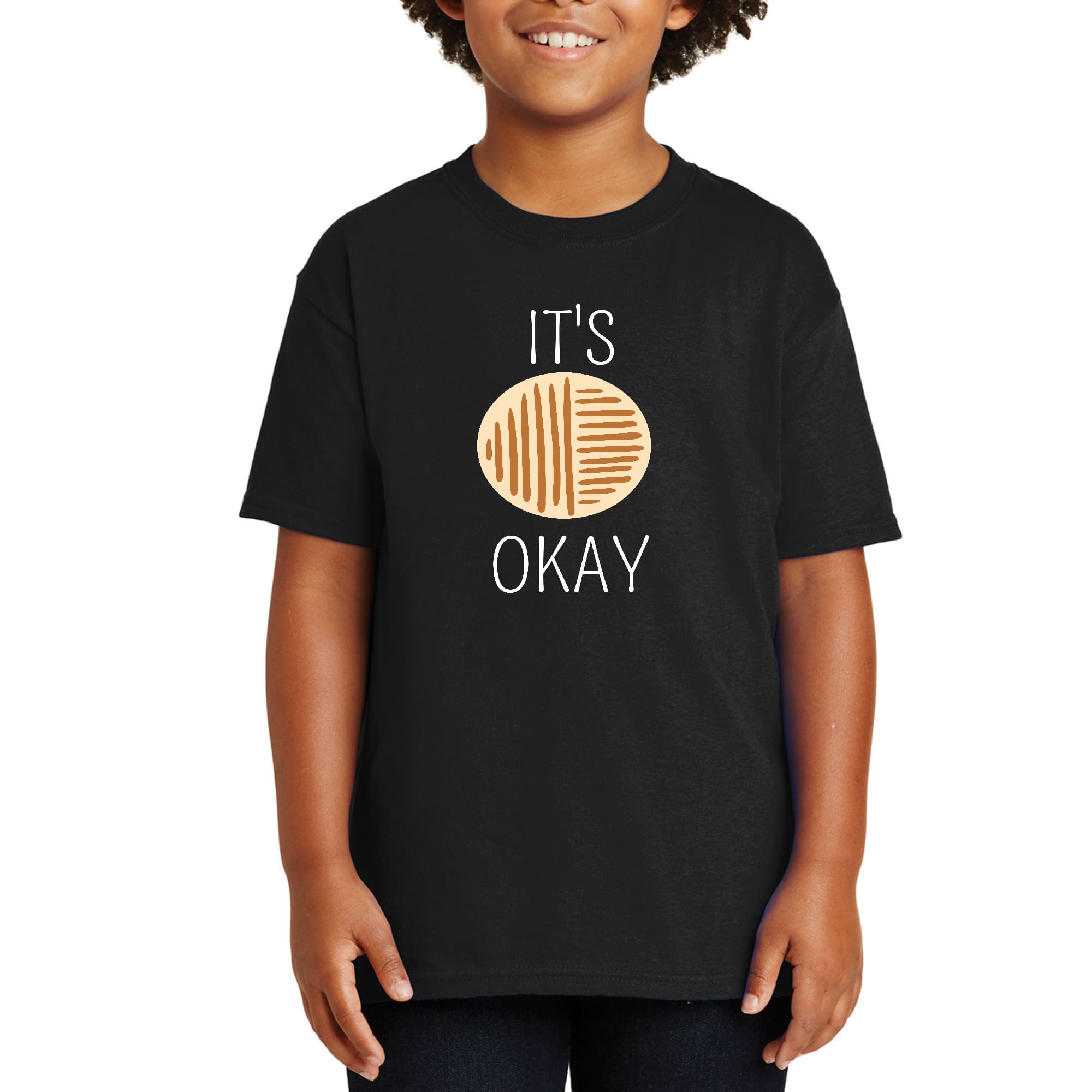 Youth Short Sleeve T-shirt featuring the phrase 'Say it Soul, its Okay' in a stylish graphic design, made from soft cotton material.