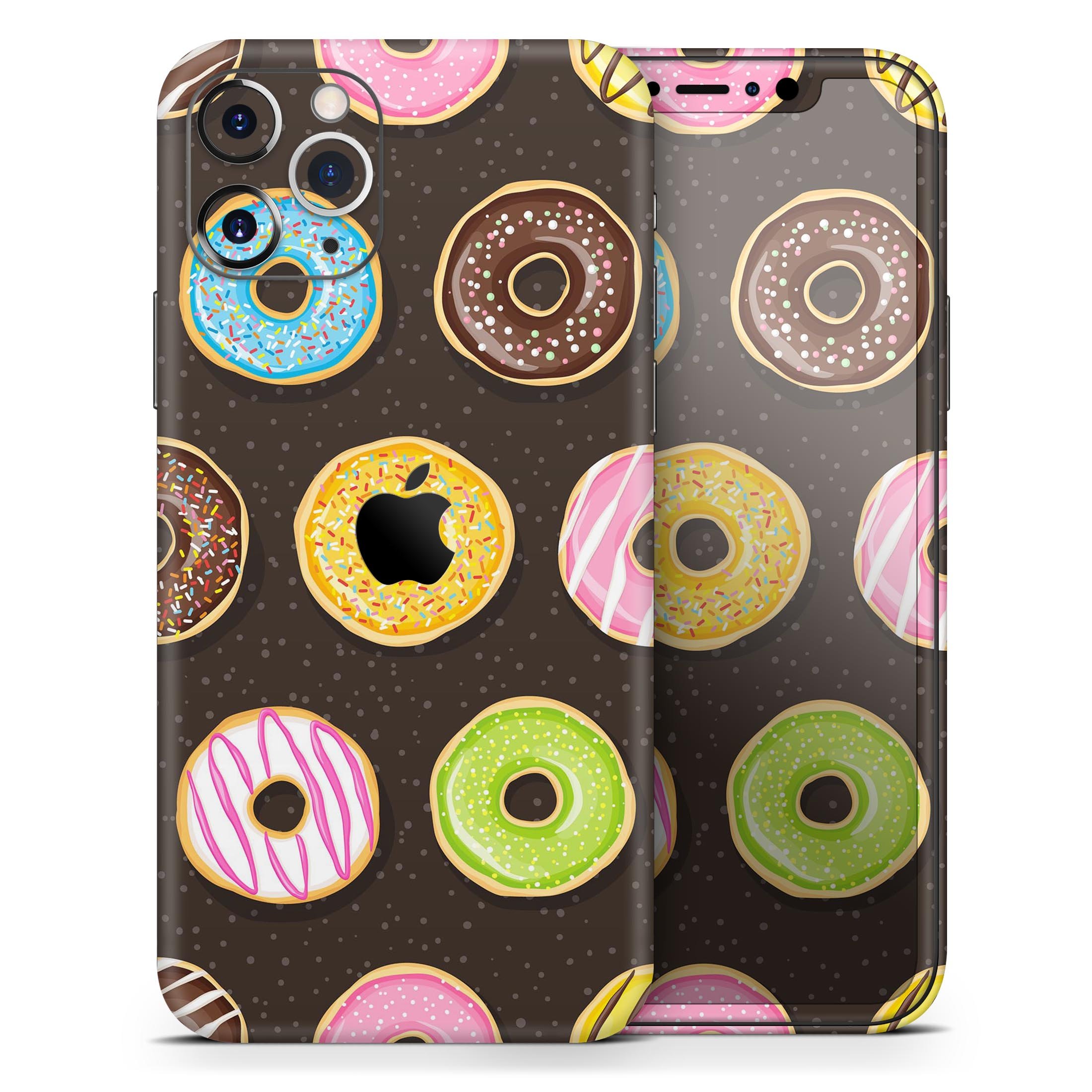 Colorful Yummy Colored Donuts skin for Apple iPhone, showcasing vibrant designs and a sleek finish.