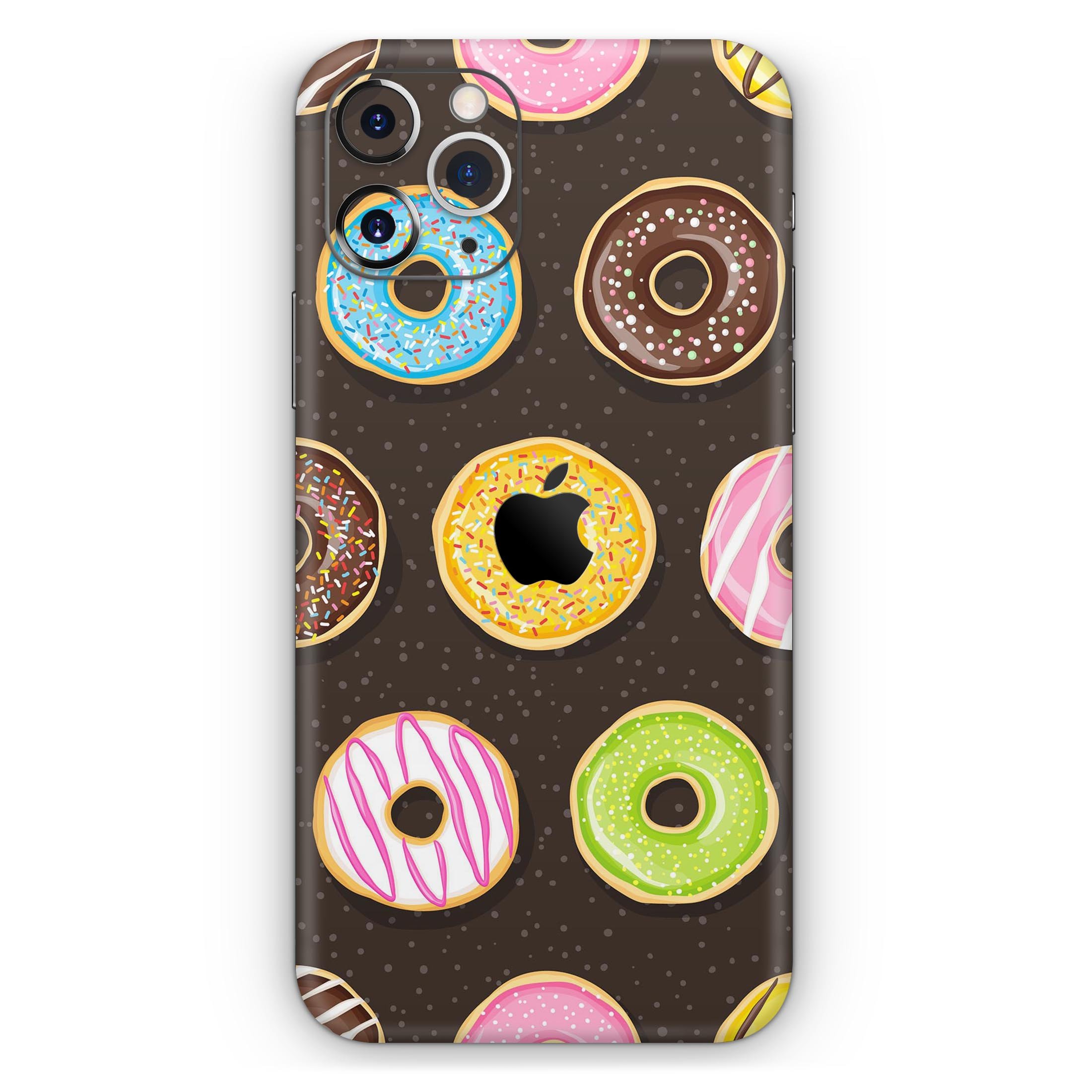 Colorful Yummy Colored Donuts skin for Apple iPhone, showcasing vibrant designs and a sleek finish.