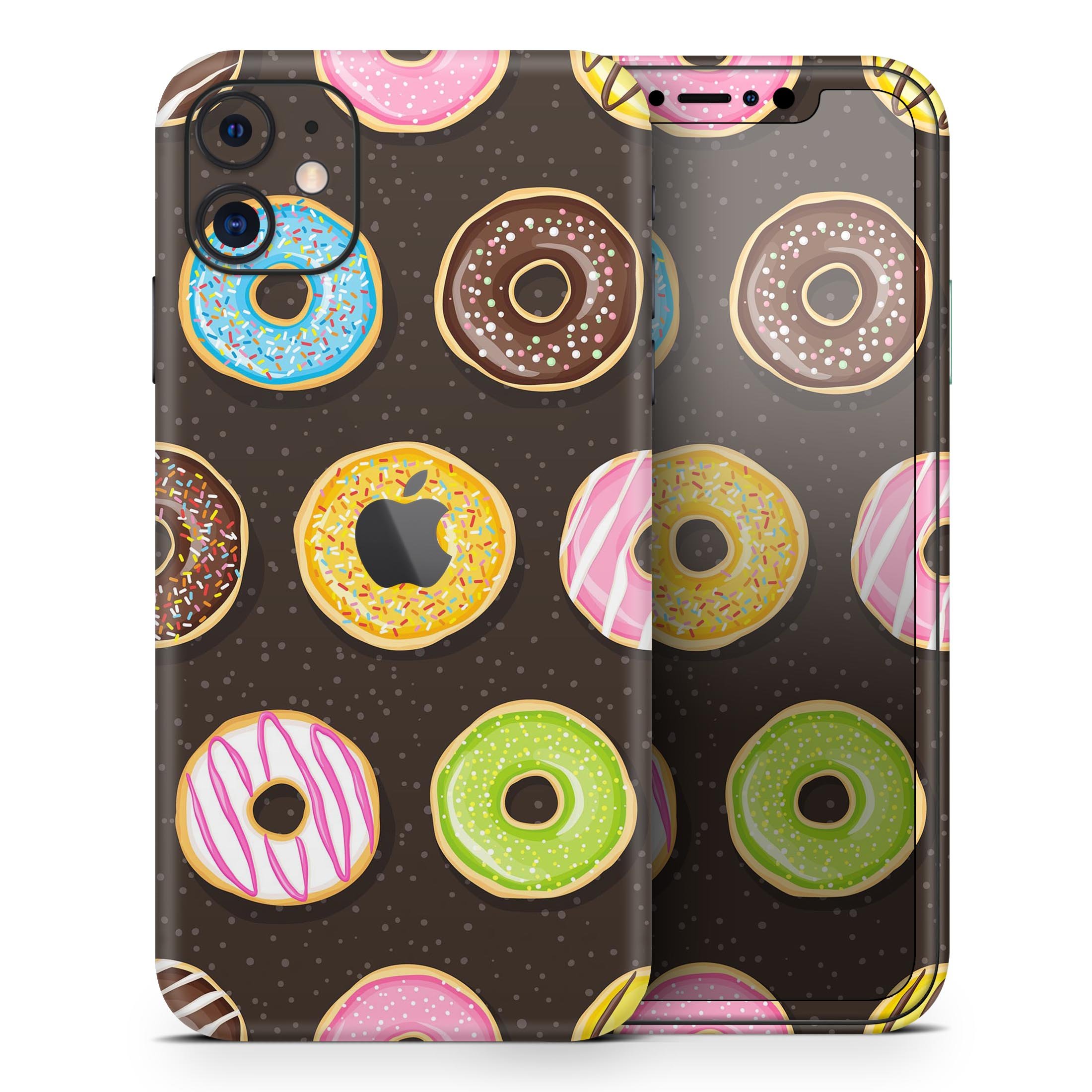 Colorful Yummy Colored Donuts skin for Apple iPhone, showcasing vibrant designs and a sleek finish.