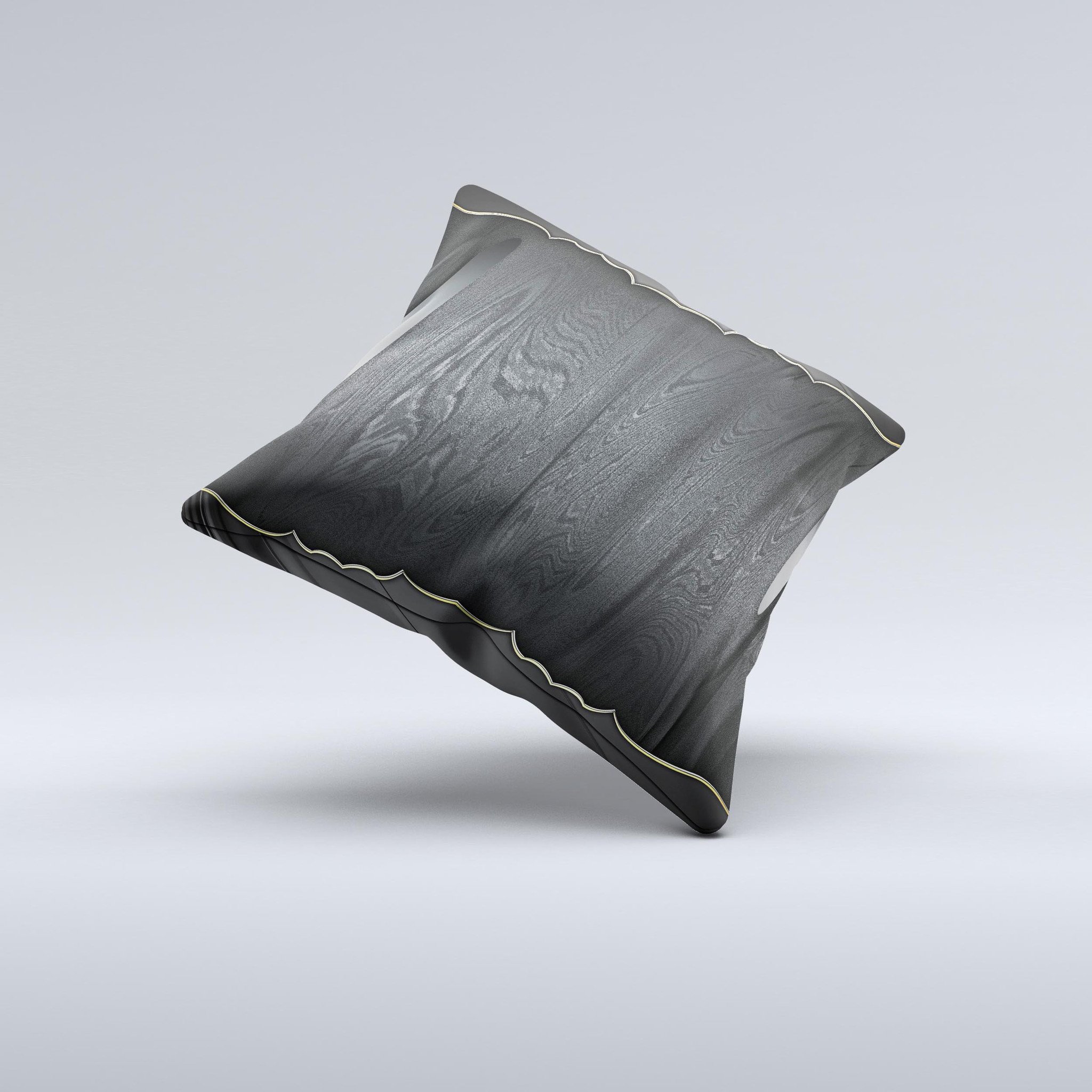 Zig Zag Gray Wood Grain Ink-Fuzed Decorative Throw Pillow with unique hand-produced design and soft fabric.