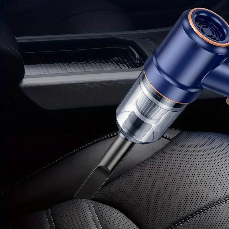 120W Wireless Handheld Vacuum Cleaner designed for car and home use, featuring a sleek design and USB charging capability.