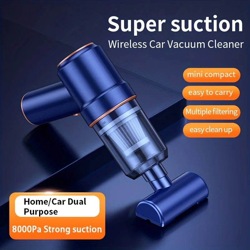 120W Wireless Handheld Vacuum Cleaner designed for car and home use, featuring a sleek design and USB charging capability.