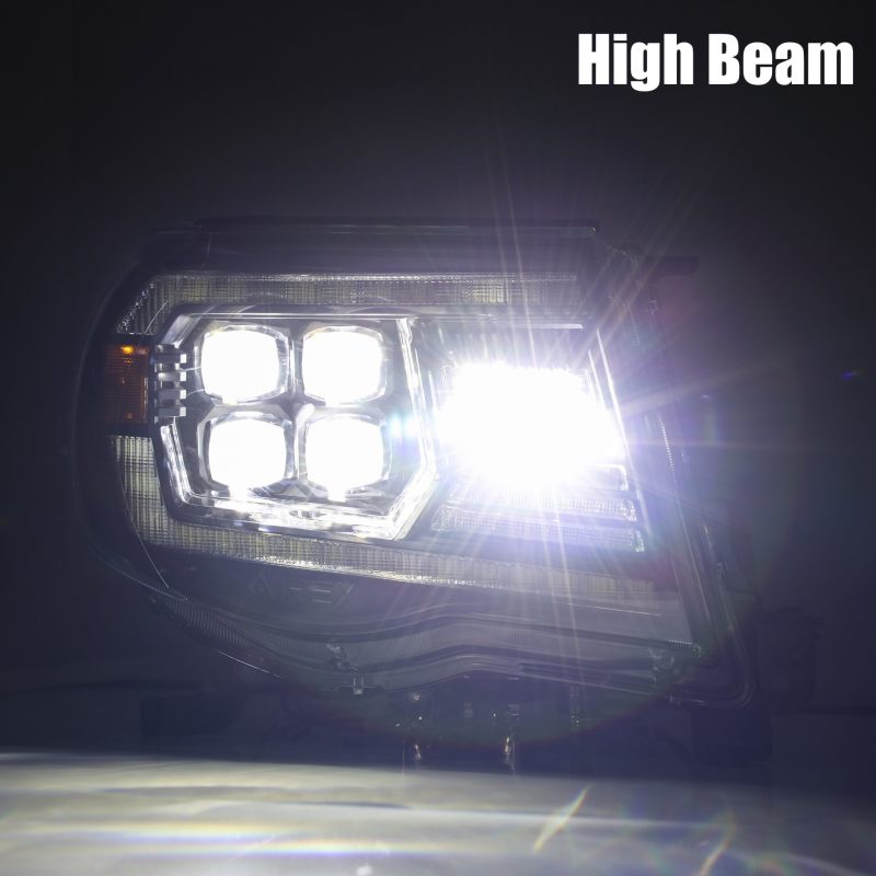 AlphaRex NOVA LED Projector Headlights for 2005-2011 Toyota Tacoma, featuring Ice Cube 3D projector technology and Osram LED chips.