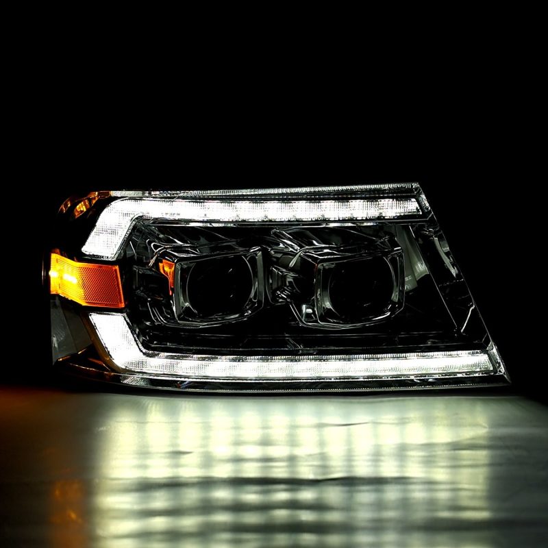 AlphaRex LUXX-Series LED projector headlights for 2006-2008 Lincoln Mark LT, showcasing sleek design and advanced lighting technology.