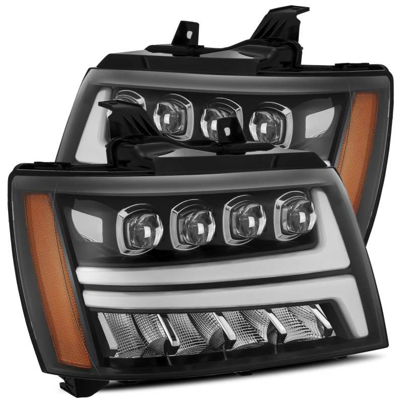 AlphaRex PRO-Series Projector Headlights for Toyota Tundra and Sequoia, showcasing sleek design and advanced lighting technology.