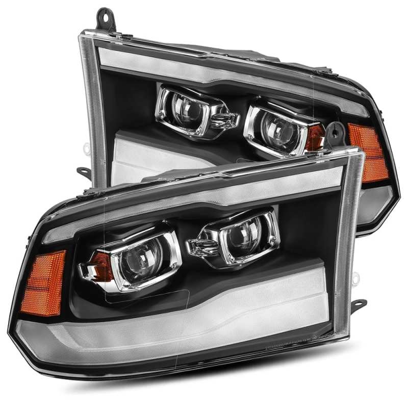 AlphaRex LUXX LED Projector Headlights for Dodge Ram 1500HD, featuring a sleek Plnk style design and advanced LED technology.