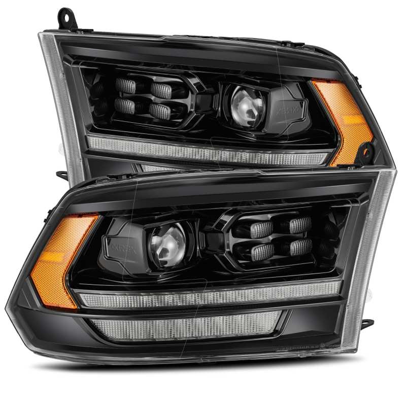 AlphaRex LUXX LED Projector Headlights for Dodge Ram 2500HD, featuring a sleek plank style design for enhanced visibility and modern aesthetics.