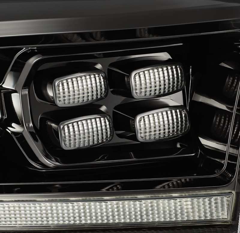 AlphaRex LUXX LED Projector Headlights for Dodge Ram 2500HD, featuring a sleek plank style design for enhanced visibility and modern aesthetics.