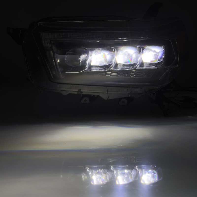 AlphaRex NOVA LED projector headlights for 2010-2013 Toyota 4Runner, featuring Ice Cube 3D projector technology and sleek design.