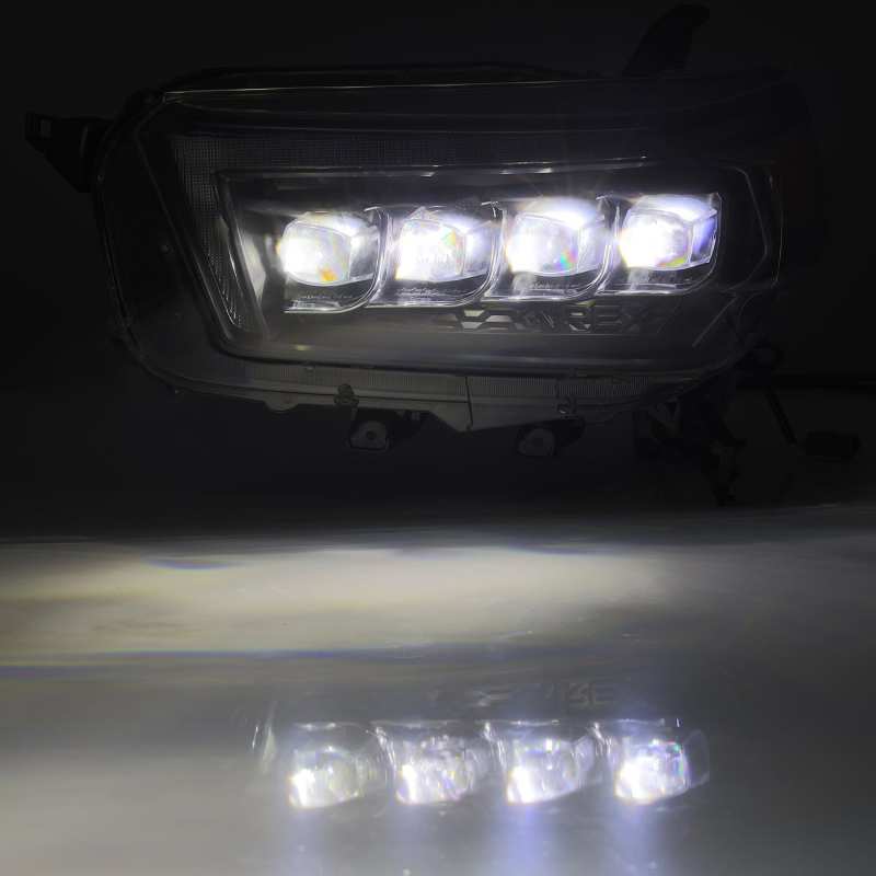 AlphaRex NOVA LED projector headlights for 2010-2013 Toyota 4Runner, featuring Ice Cube 3D projector technology and sleek design.