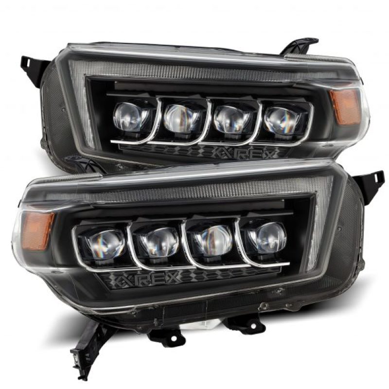 AlphaRex NOVA LED projector headlights for 2010-2013 Toyota 4Runner, featuring Ice Cube 3D projector technology and sleek design.