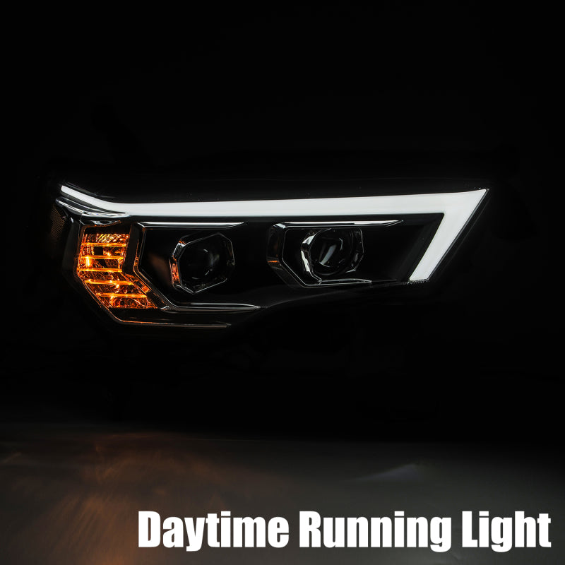 AlphaRex PRO-Series Projector Headlights for 2014-2020 Toyota 4Runner, featuring a sleek plank design and advanced projector technology.