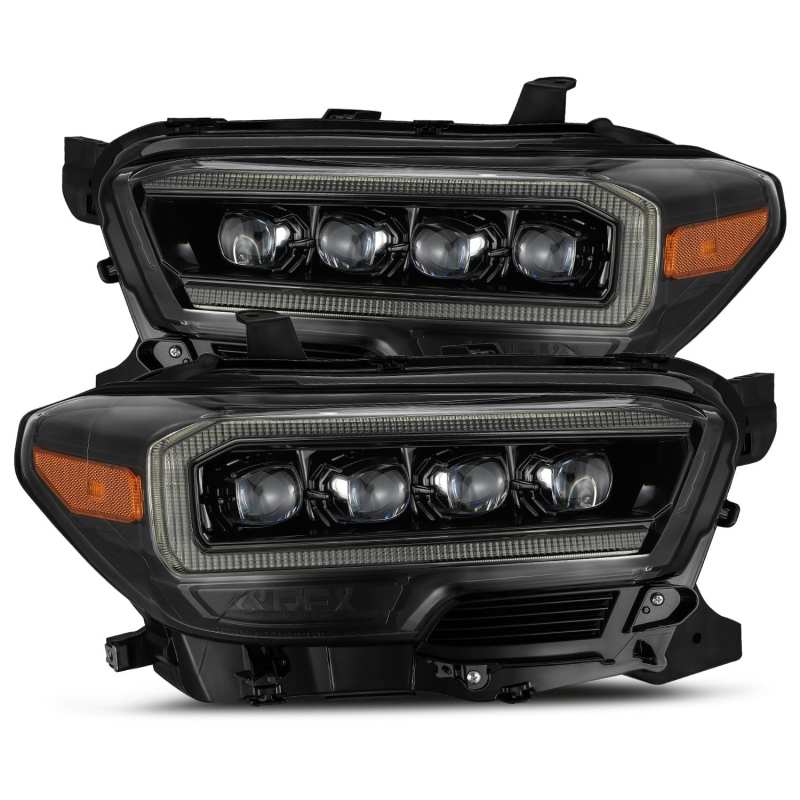 AlphaRex NOVA LED Projector Headlight for Toyota Tacoma, featuring Ice Cube 3D projector technology and sleek plank style design.