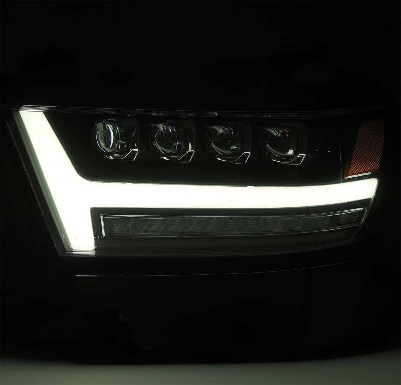 AlphaRex NOVA LED projector headlights for 2019-2020 Ram 1500, featuring sleek plank style design and advanced LED technology.