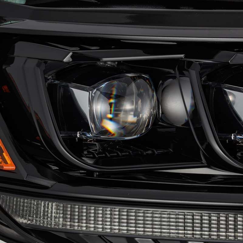 AlphaRex NOVA LED projector headlights for 2019-2021 Ford Ranger in sleek black finish, showcasing advanced lighting technology and modern design.