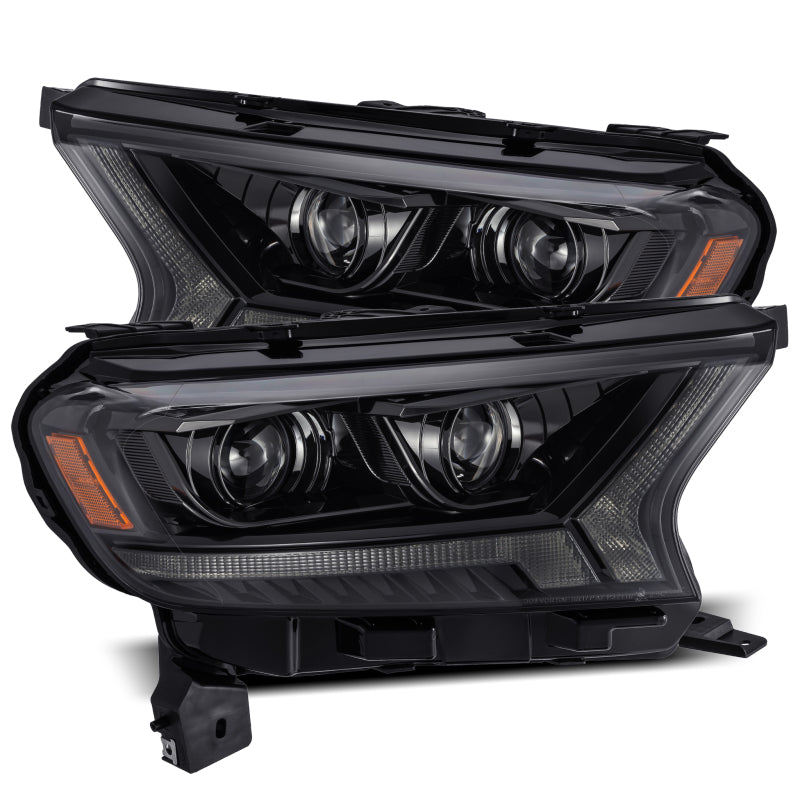 AlphaRex PRO-Series projector headlights for 2019+ Ford Ranger, featuring a sleek plank style design for enhanced visibility.