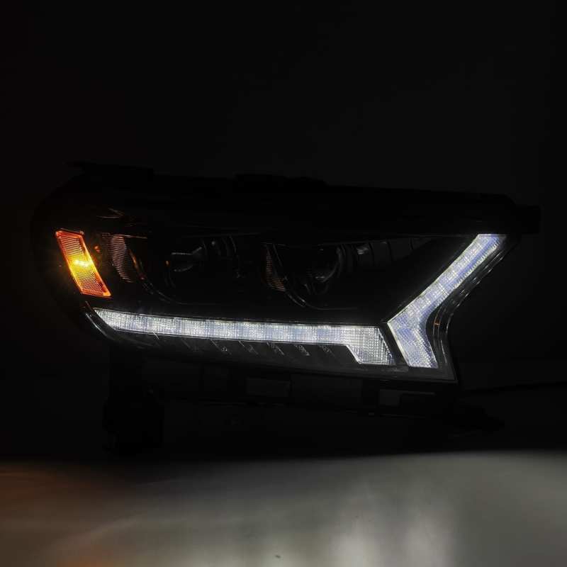 AlphaRex PRO-Series projector headlights for 2019+ Ford Ranger, featuring a sleek plank style design for enhanced visibility.