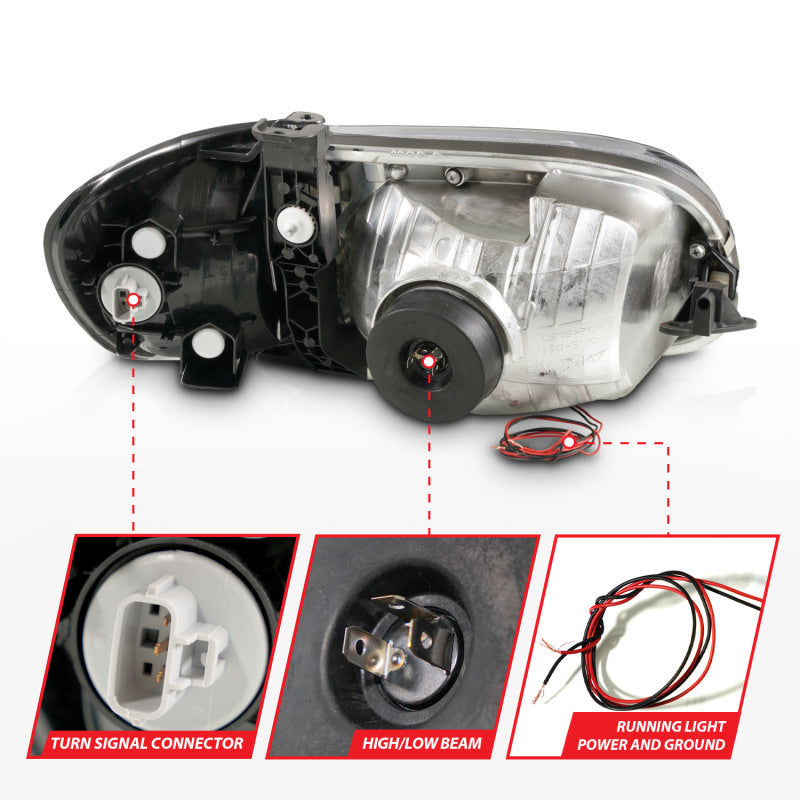 ANZO Crystal Headlights for 2000-2004 Toyota Tundra, featuring clear lenses and modern design.