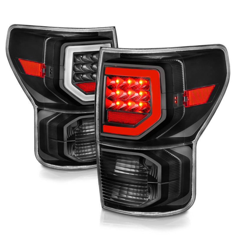 Anzo Full LED Taillights for 2007-2011 Toyota Tundra with black housing and clear lens.