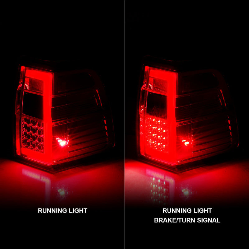 ANZO LED Taillights for Ford Expedition 2007-2017 with chrome housing and light bar, showcasing modern design and enhanced visibility.