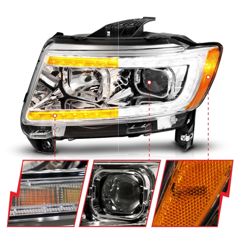 ANZO Projector Headlights for 2011-2013 Jeep Grand Cherokee, featuring a sleek design and advanced lighting technology.